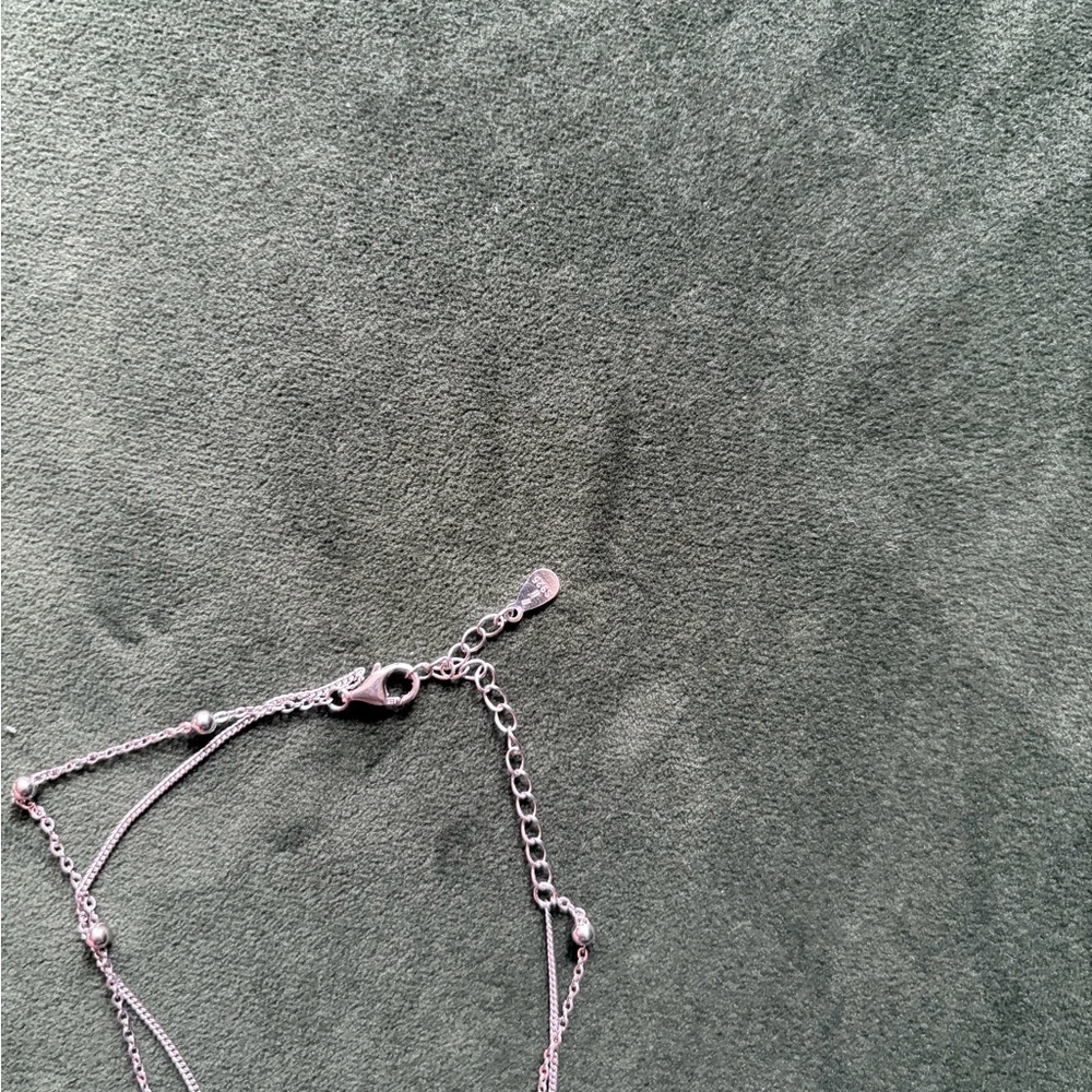Elegant Silver Layered Necklace 925 - Picture 2 of 2